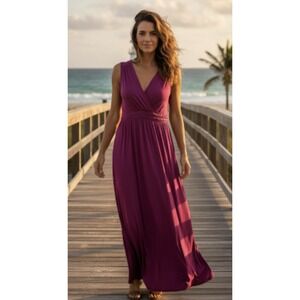 Spense Purple Braided Waist Maxi Dress Womens XL NEW Vacation Resort Coastal
